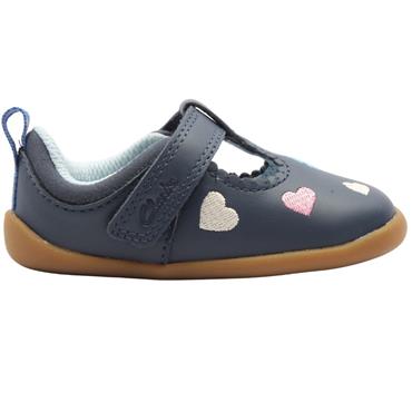 CLARKS ROAMER HEART T SHOE - NAVY G